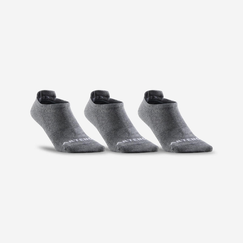 Calcetines cortos de tenis Pack de 3 Artengo RS 160 gris