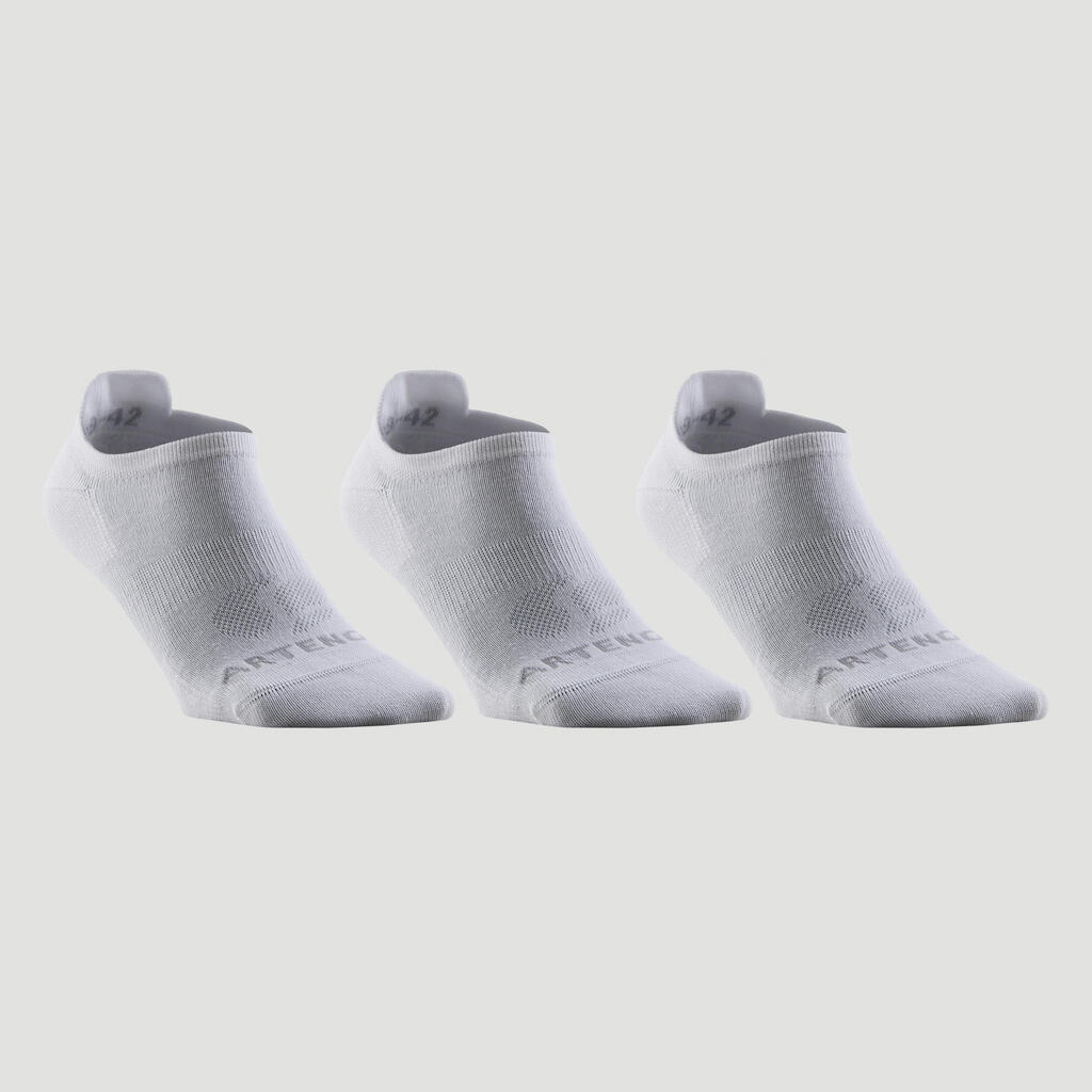Chaussettes de sport basses Artengo RS 160 motif rose lot de 3.