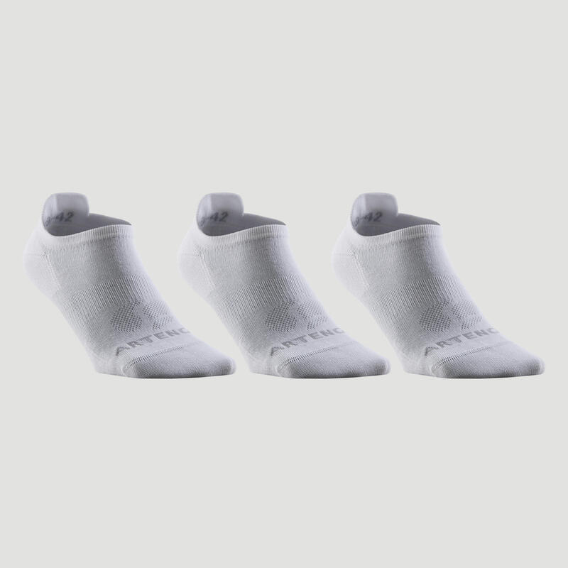 Nízké tenisové ponožky RS160 3 páry bílé 