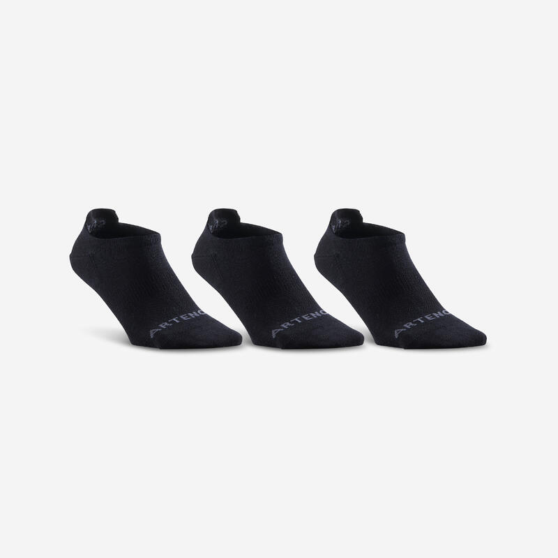 Nízké tenisové ponožky RS160 3 páry černé