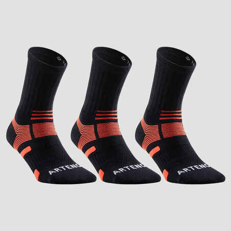 Črne in oranžne visoke nogavice RS160 za odrasle (3 pari)