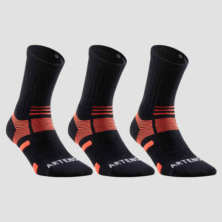 RS 560 High-Rise Sports Socks Tri-Pack - Black/Orange