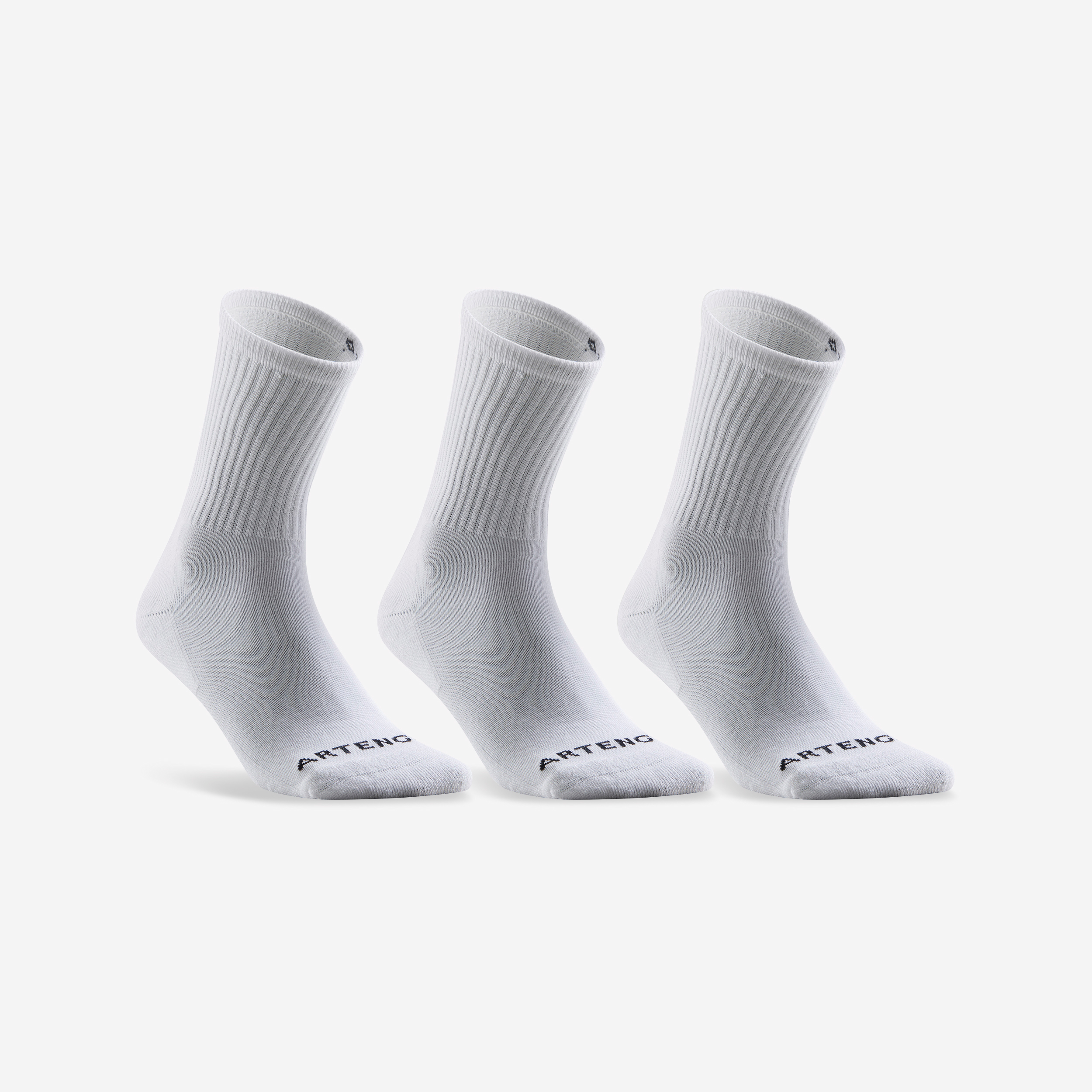 CHAUSSETTES DE SPORT HAUTES RS 100  BLANCHE LOT DE 3