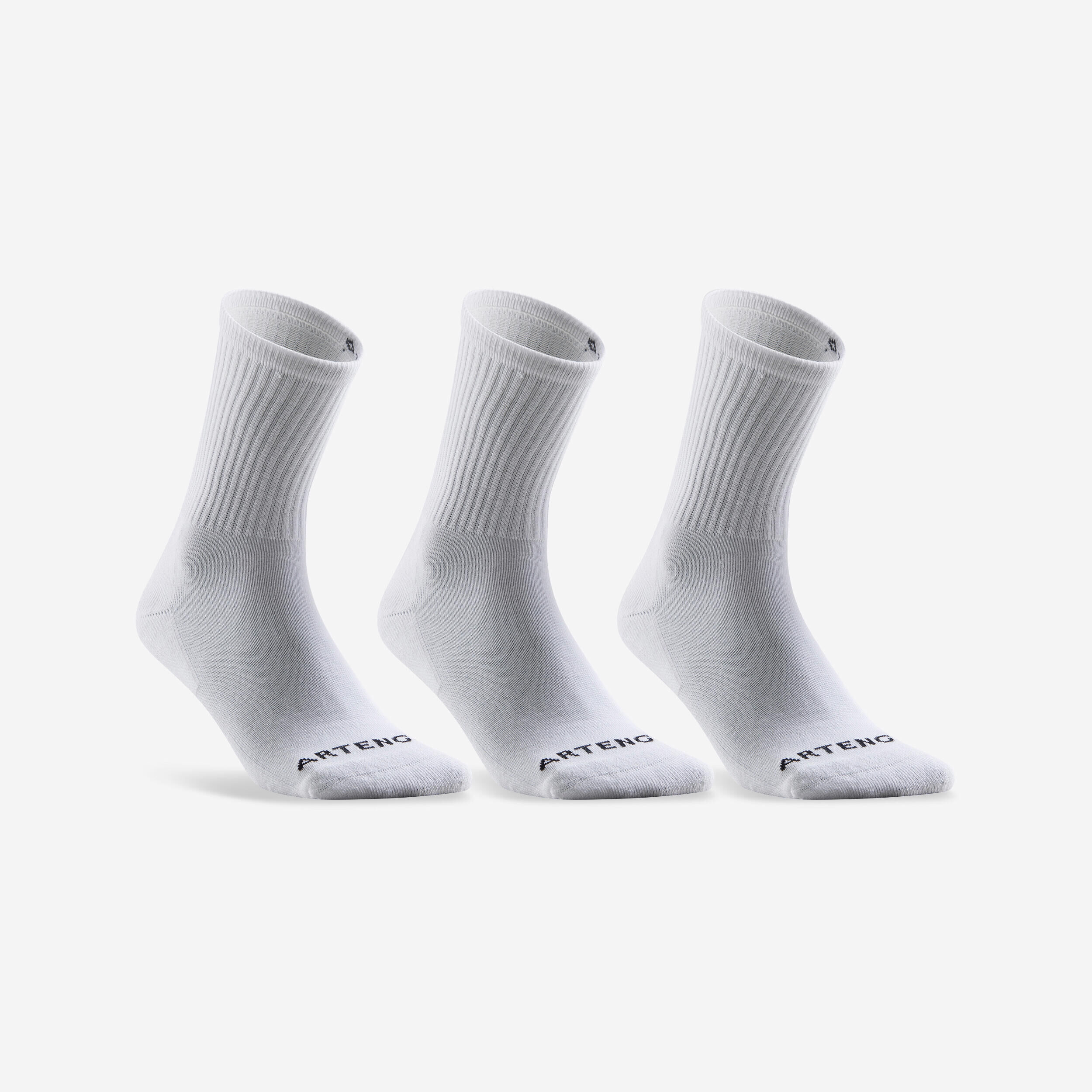 ARTENGO High Sports Socks RS 100 Tri-Pack - White