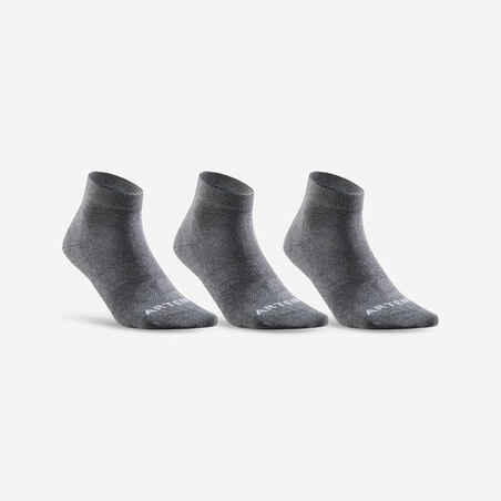 CALCETINES DEPORTIVOS - MEDIA CAÑA - ARTENGO RS 160 - GRIS OSCURO - PQT. DE 3 PARES 