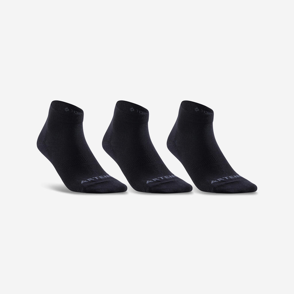 Čarape za tenis RS 160 poluvisoke crne 3 para 