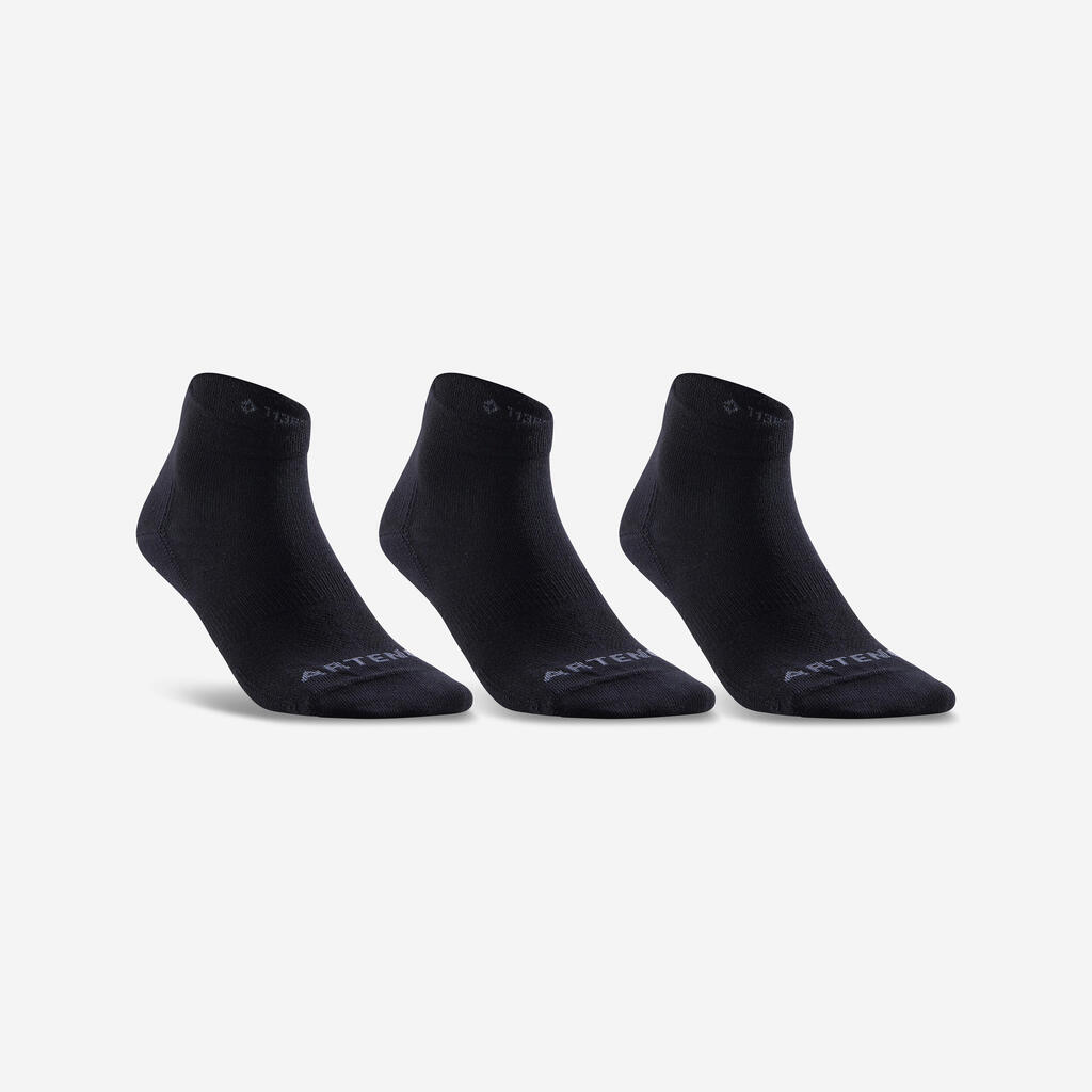 Chaussettes de sport mi-hautes artengo rs 160 noir lot de 3