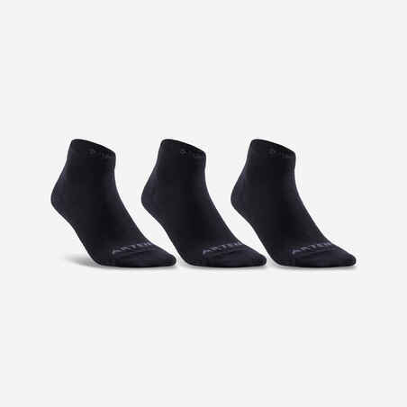 Črne srednje visoke nogavice RS160 za odrasle (3 pari)