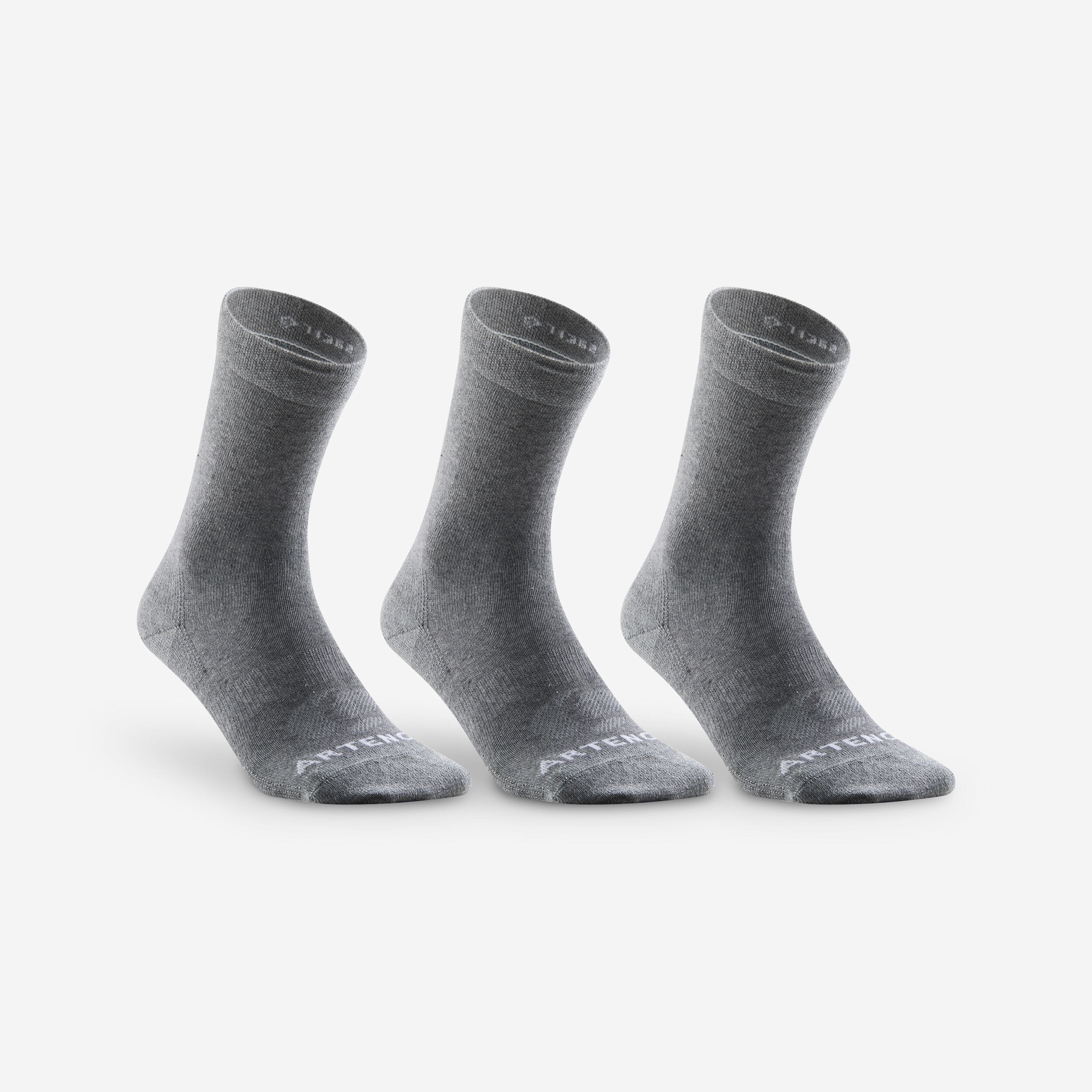 ARTENGO High Sports Socks RS 160 Tri-Pack - Grey