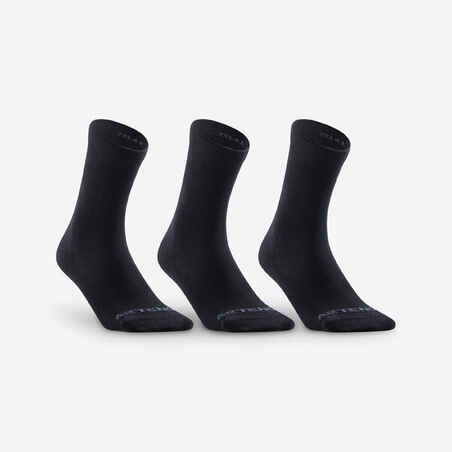 Ψηλές αθλητικές κάλτσες RS 160, 3 ζεύγη - Μαύρο