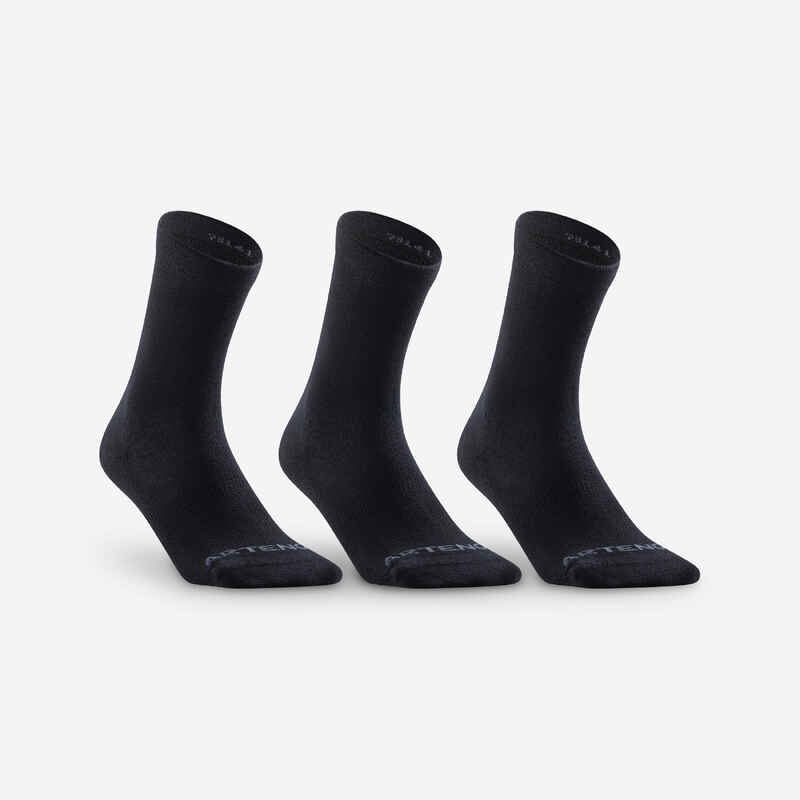 Calcetines largos de deporte RS 160 Lote de 3 - Negro