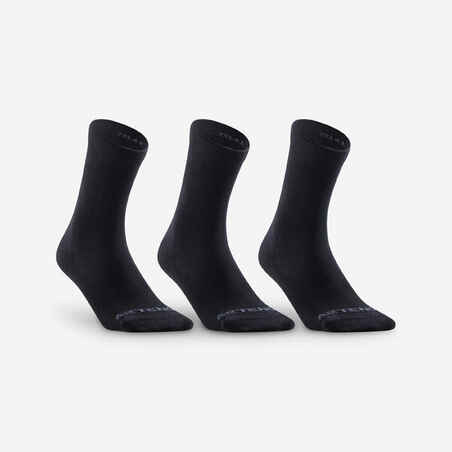 Medias largas deportivas para Adulto x3 pares - Artengo Rs160 negro