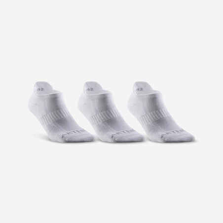 Čarape za sportove s reketom 500 niske za odrasle 3 para bijele