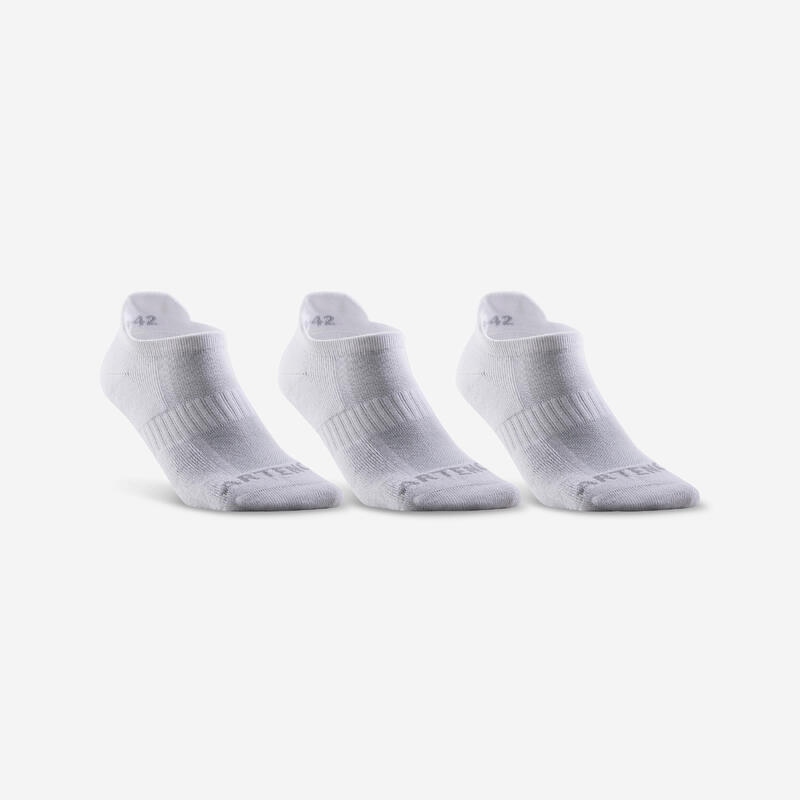 Nízké tenisové ponožky RS500 bílé 3 páry 
