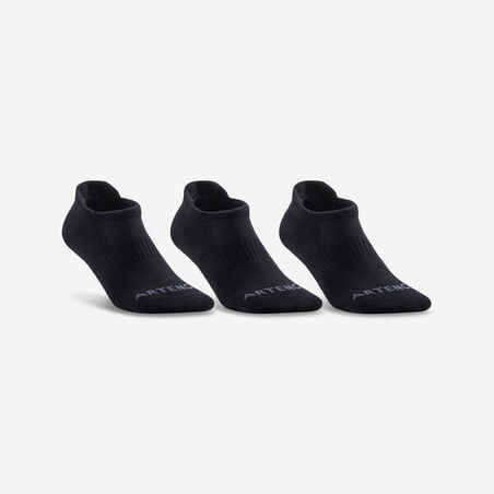 Čarape za sportove s reketom RS 500 niske crne 3 para 