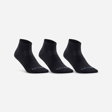 CHAUSSETTES DE SPORT MI-HAUTES ARTENGO RS 500 NOIR LOT DE 3