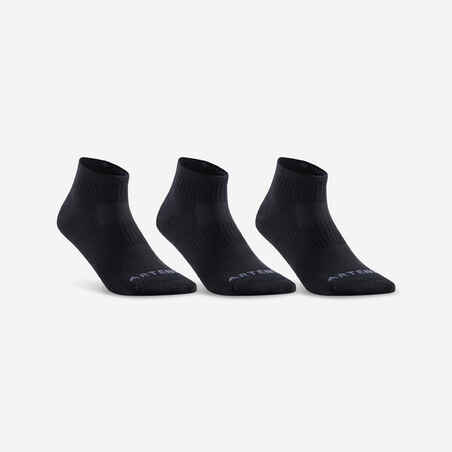Črne srednje visoke nogavice RS500 za odrasle (3 pari)