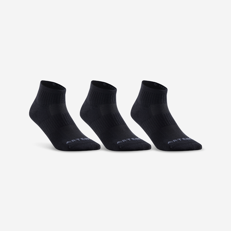 CHAUSSETTES DE SPORT MI HAUTES ARTENGO RS 500 NOIR LOT DE 3 pour les clubs et collectivites Decathlon Pro