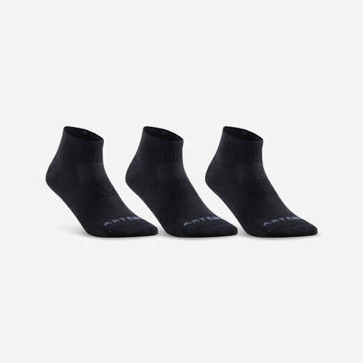 
      Športové ponožky RS500 stredne vysoké čierne 3 páry
  
