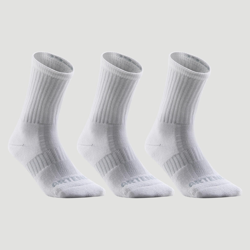 CHAUSSETTES DE 
TENNIS HAUTES ARTENGO RS 500 BLANC RETRO LOT DE 3