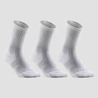 High Tennis Socks RS 500 Tri-Pack - White