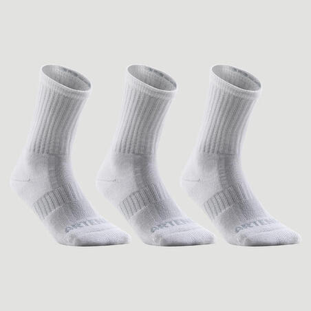 High Tennis Socks RS 500 Tri-Pack - White