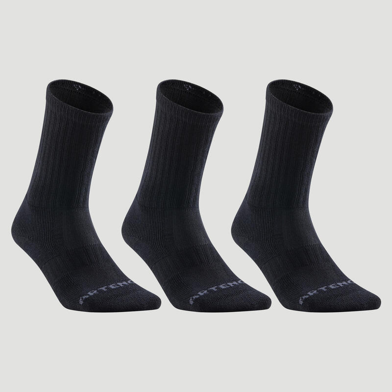 Tenis Çorabı - Uzun Konçlu - Unisex - 3 Çift - Siyah - RS500