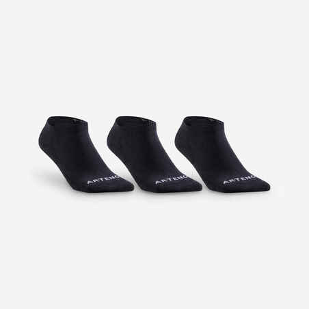 Čarape za tenis RS 100 niske crne 3 para 