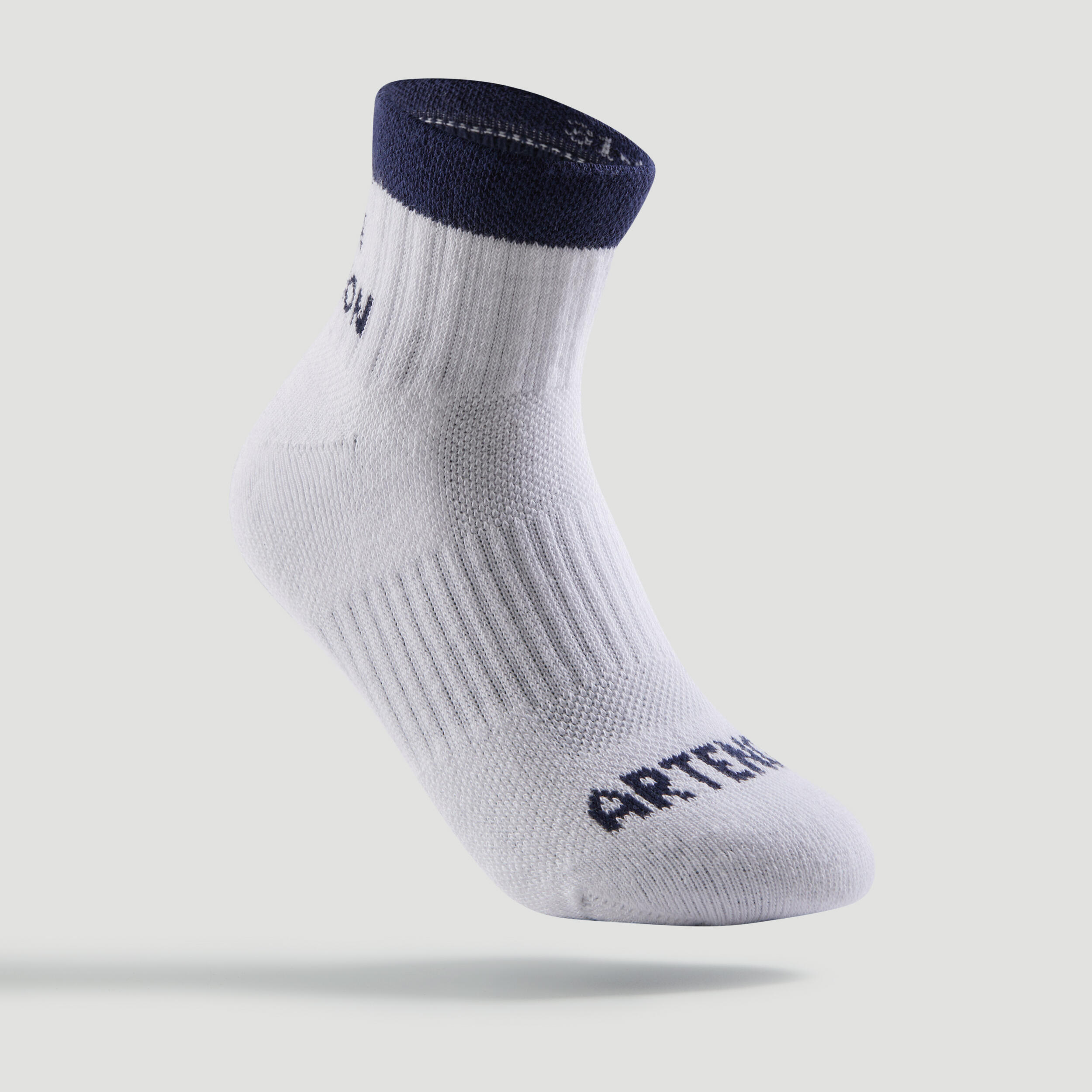 Kids' Mid Sports Socks RS 500 Tri-Pack - White 4/7