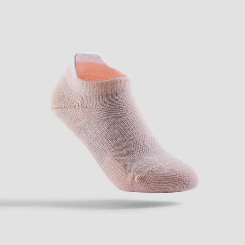 Kids' Low Sports Socks Tri-Pack RS 160 - Grey/Peach/Pink