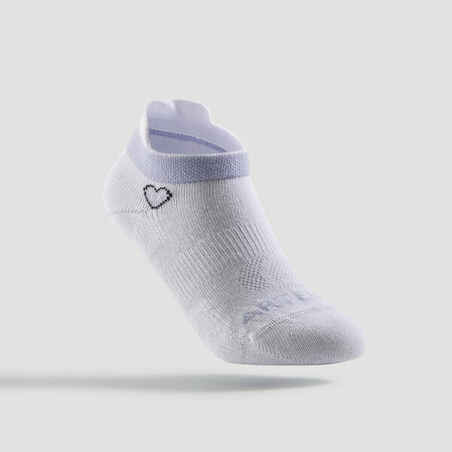Kids' Low-Cut Sports Socks RS 160 Tri-Pack - White/Heart Logo