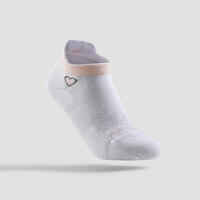 Kids' Low-Cut Sports Socks RS 160 Tri-Pack - White/Heart Logo