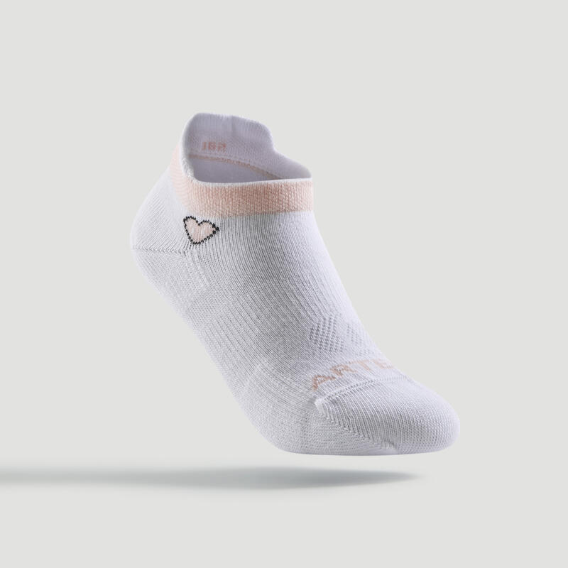 Çocuk Tenis Çorabı - Kısa Konç - 3 Çift - Beyaz / Kalp Logolu - RS160