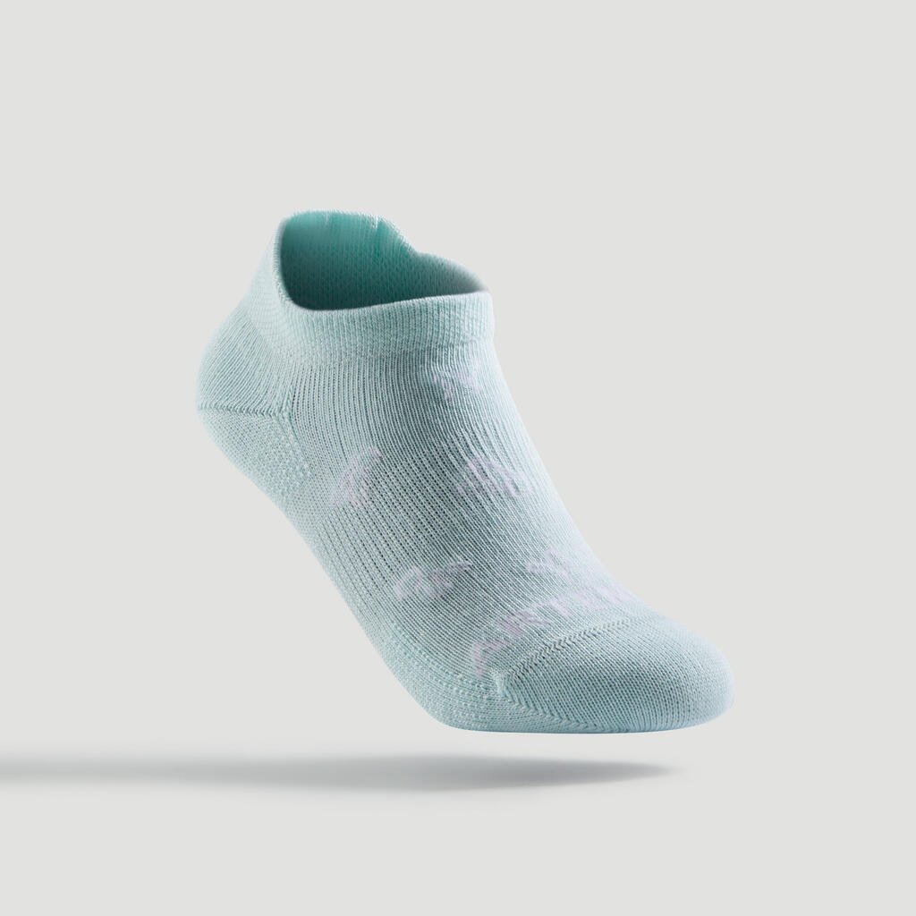 Kids' Low Tennis Socks RS 160 Tri-Pack - Green/Purple