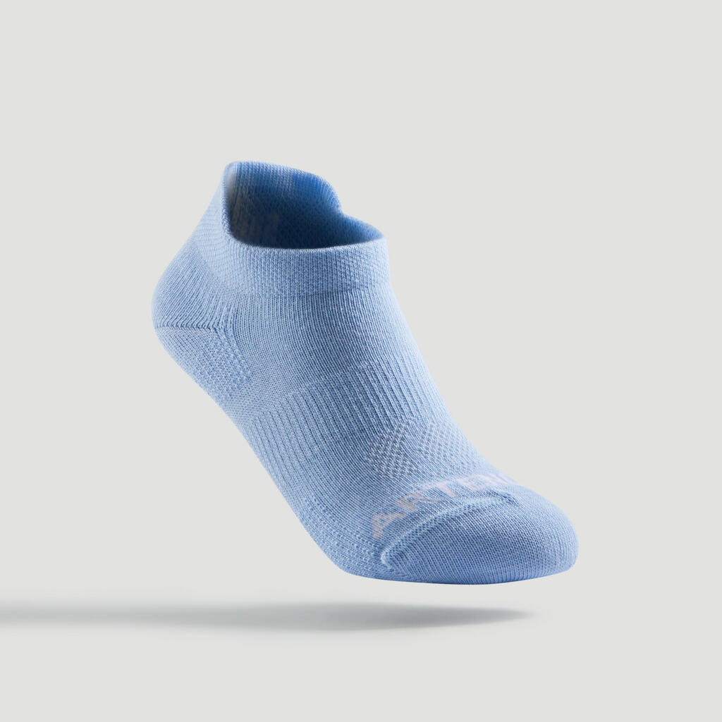 Calcetines de tenis cortos rosa, blanco y azul para niños Artengo RS 160 (3)