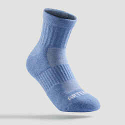 Kids' Mid Sports Socks RS 500 Tri-Pack - Pink/White/Blue