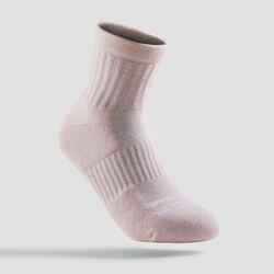 Kids' Mid Sports Socks RS 500 Tri-Pack - Pink/White/Blue