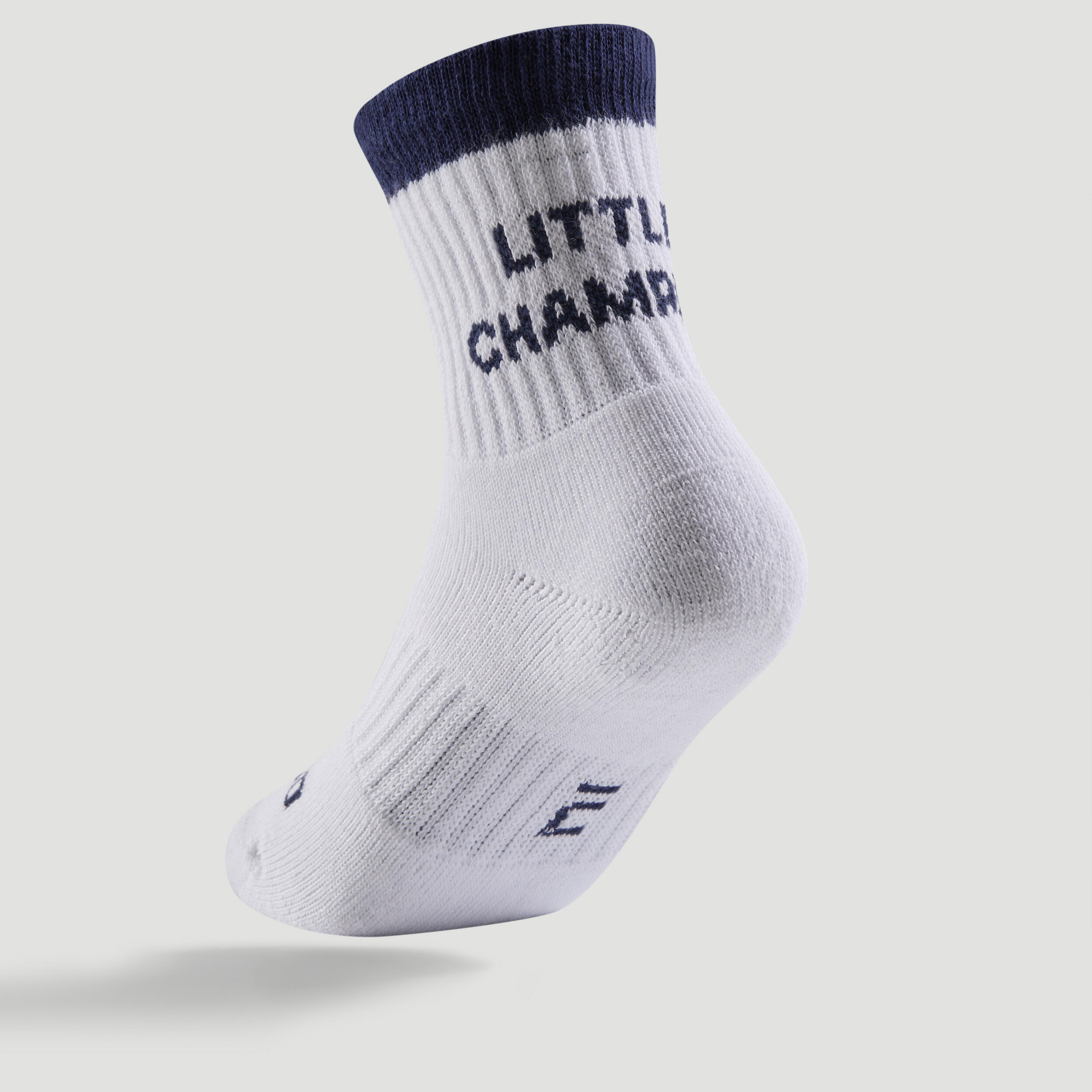 Kids' Mid Sports Socks RS 500 Tri-Pack - Navy/White/Black 6/7