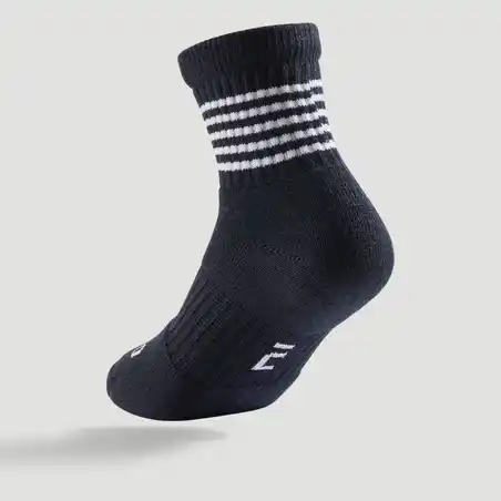 Kids' Mid Sports Socks RS 500 Tri-Pack - Navy/White/Black