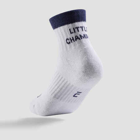 Kids' Mid Sports Socks RS 500 Tri-Pack - White