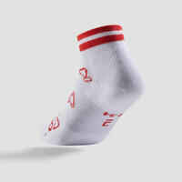 Kids' Mid Tennis Socks Tri-Pack RS 160 - Navy/White/Red