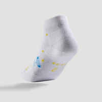 Kids' Mid-Cut Sports Socks RS 160 Tri-Pack - White/Blue Logo