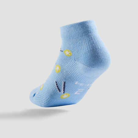 Kids' Mid-Cut Sports Socks RS 160 Tri-Pack - White/Blue Logo