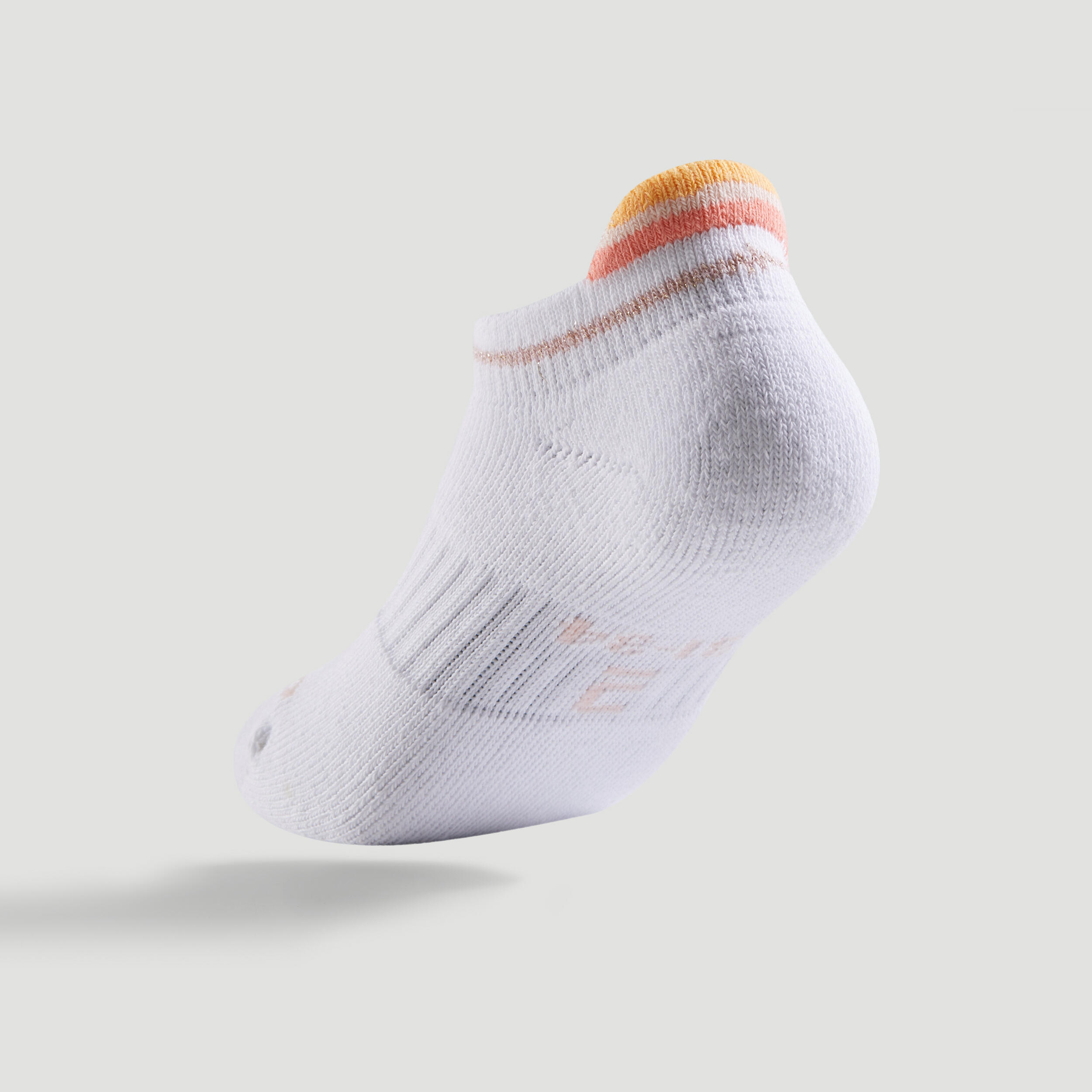 Kids' Low-Cut Sports Socks Tri-Pack - Beige/White/Pink 7/8