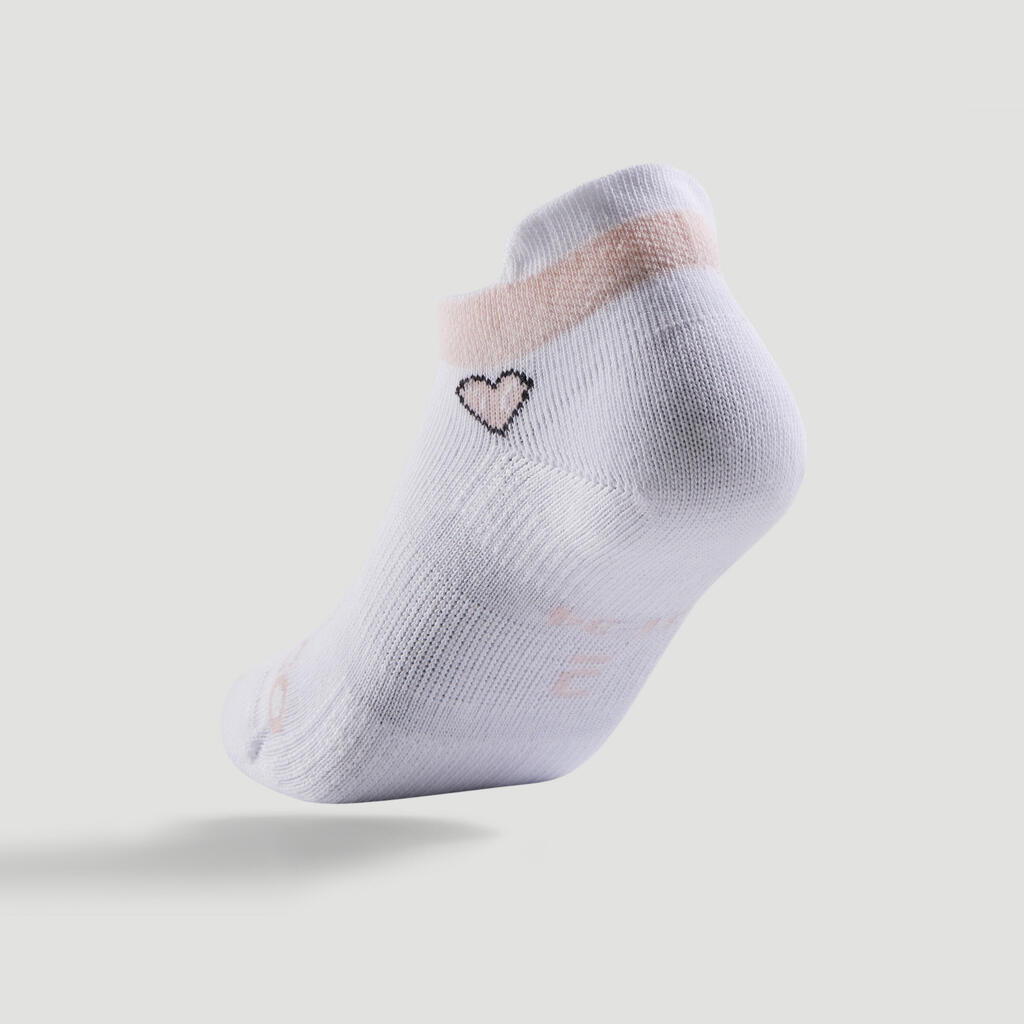 Kids' Low Sports Socks Tri-Pack RS 160 - Grey/Peach/Pink