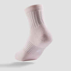 Kids' Mid Sports Socks RS 500 Tri-Pack - Pink/White/Blue