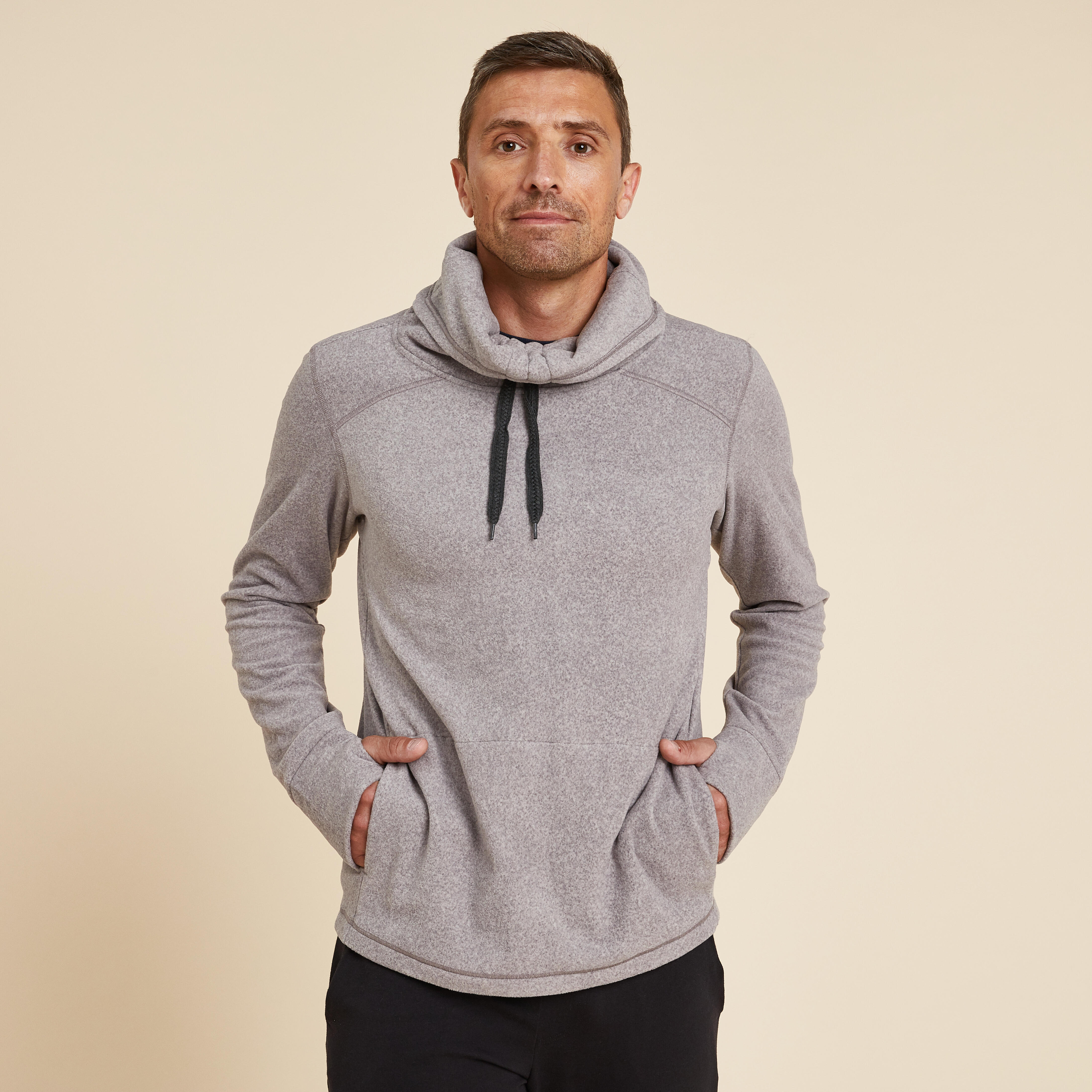 SUDADERA DE TEJIDO POLAR YOGA HOMBRE GRIS OSCURO Decathlon