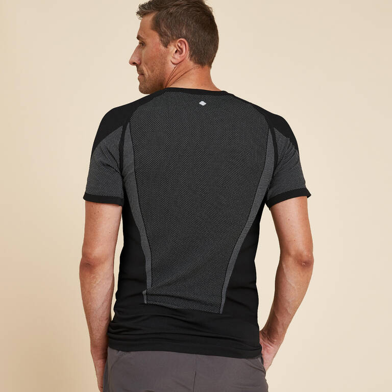 Men's Seamless Second Skin Yoga T-Shirt - Black