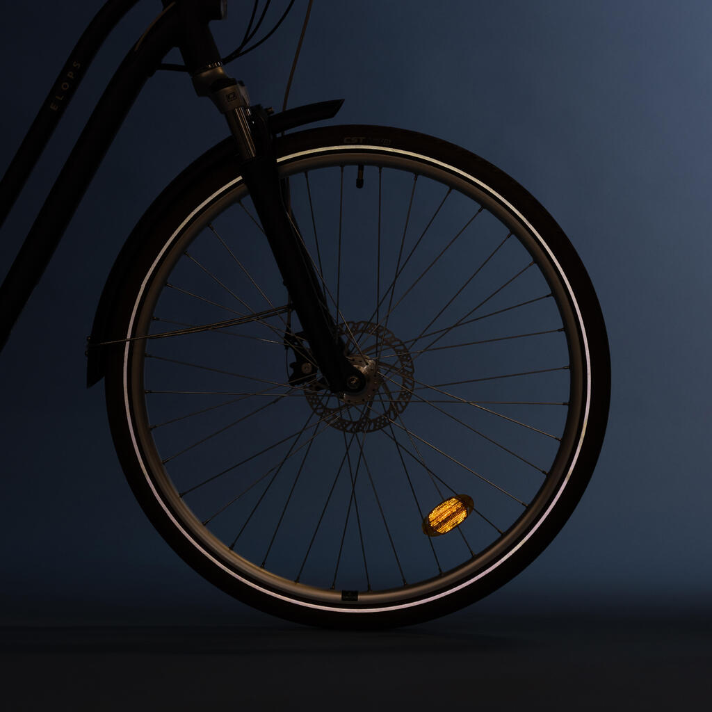 Mestský elektrický bicykel Elops 900 so zníženým rámom tmavomodrý