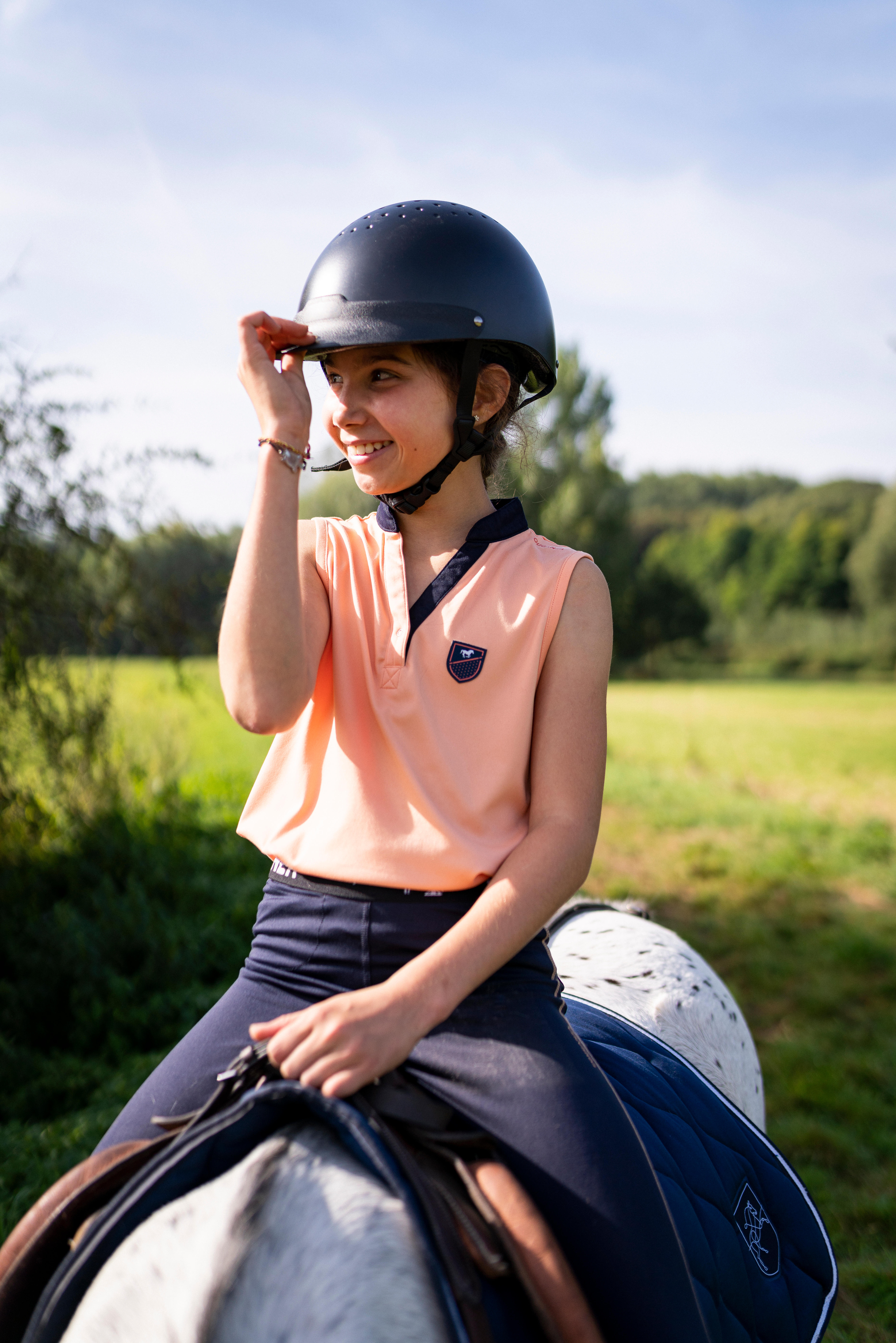 Horse Riding Helmet - 100 Black - FOUGANZA